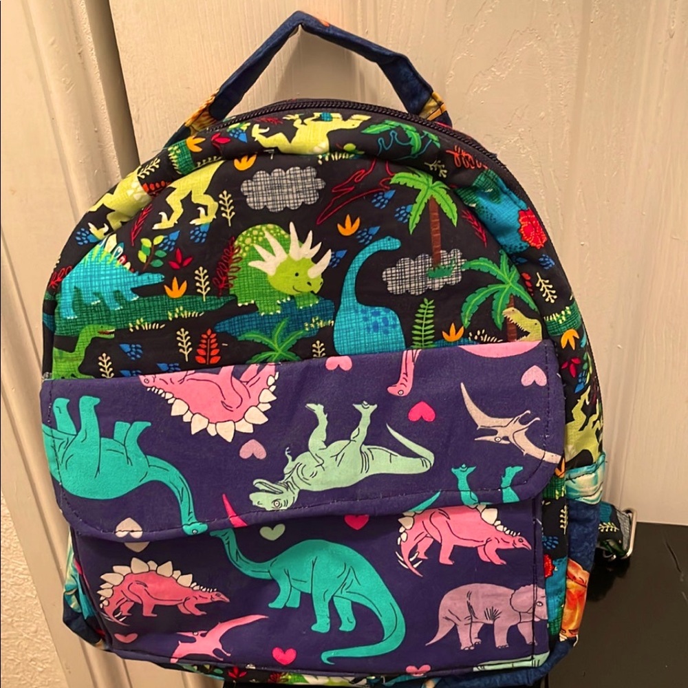 Dinosaurs handmade sewn fabrics mini backpacks unisex
